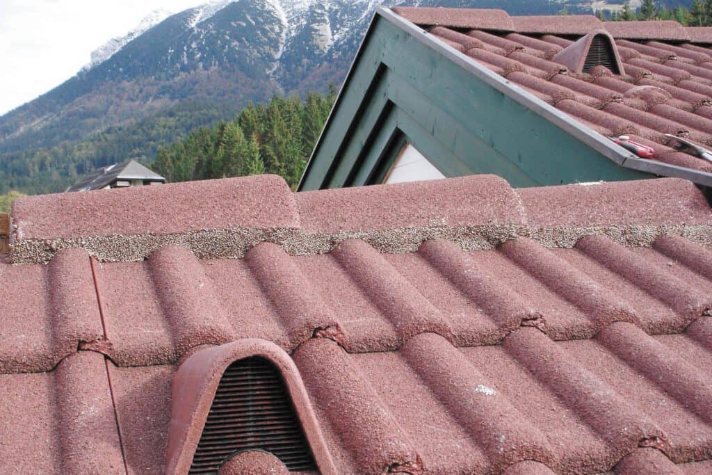 Brown Flexim used on a concrete roof tile