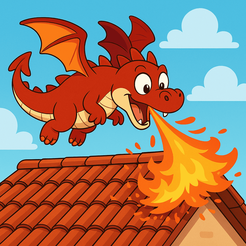 Roof tiles are fire highly hire resistance and will not burn in a wildfire. They are also dragon proof