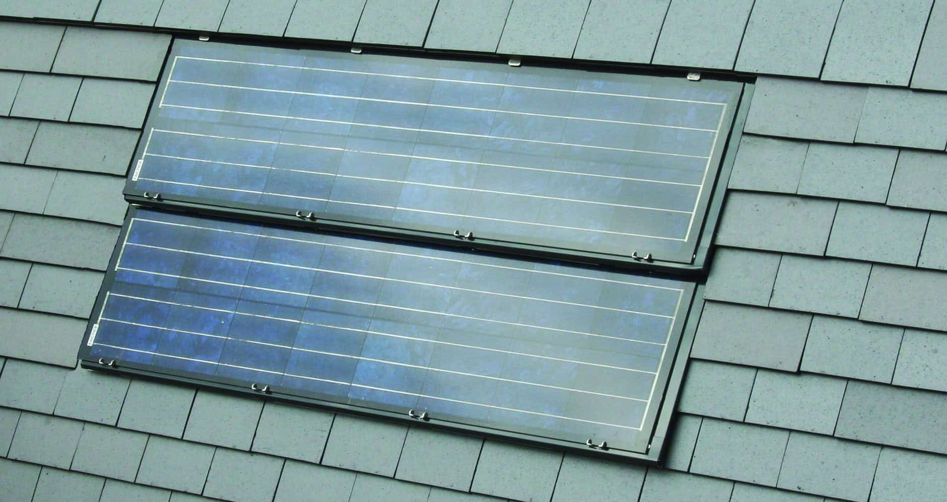 Solar Panels Used on a Staffordshire Blue Dreadnought Clay Tile Roof