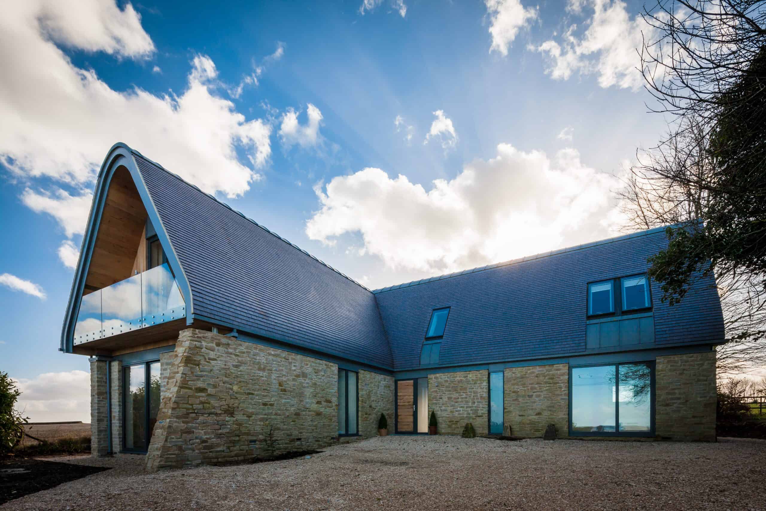 Staffordshire Blue Shingle Tiles Used on a Fantastic Curved Roof