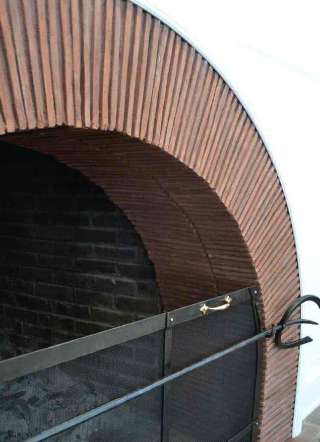 Roof Tiles used as fireplace arch