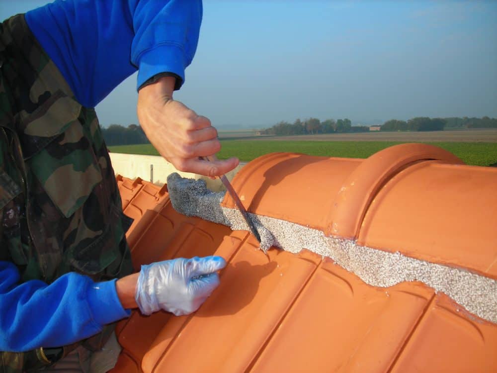 Terra Cotta Flexim Installed On A Ridge Tile