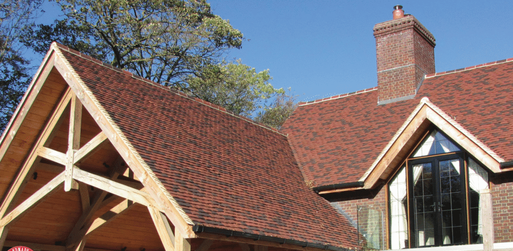 Tudor house using 50% medium antique, 20% Antique Red and 30% Dark Antique