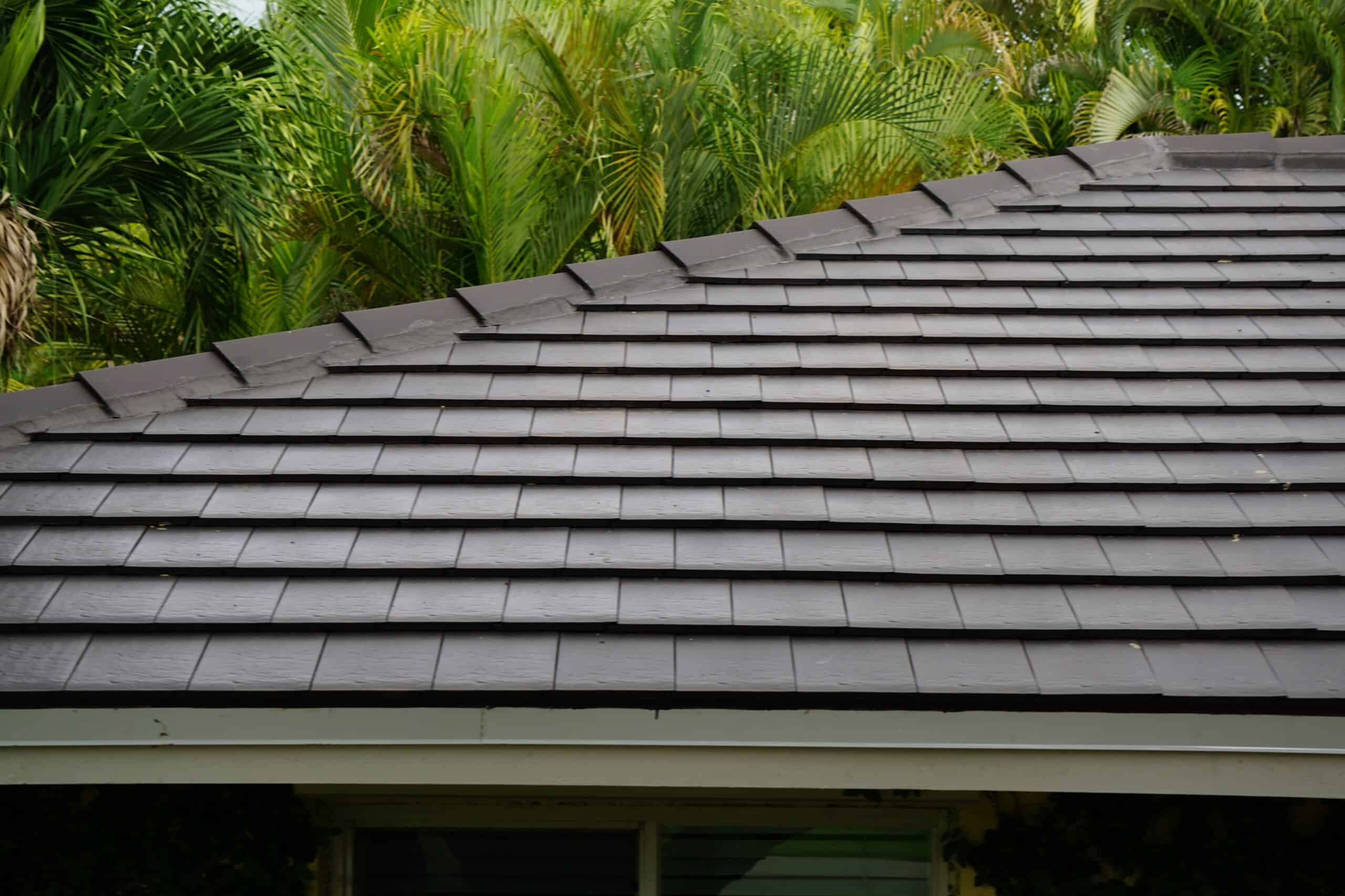 Close Up Of Roof Using Verea Flat Interlocking Tile in Textured Slate