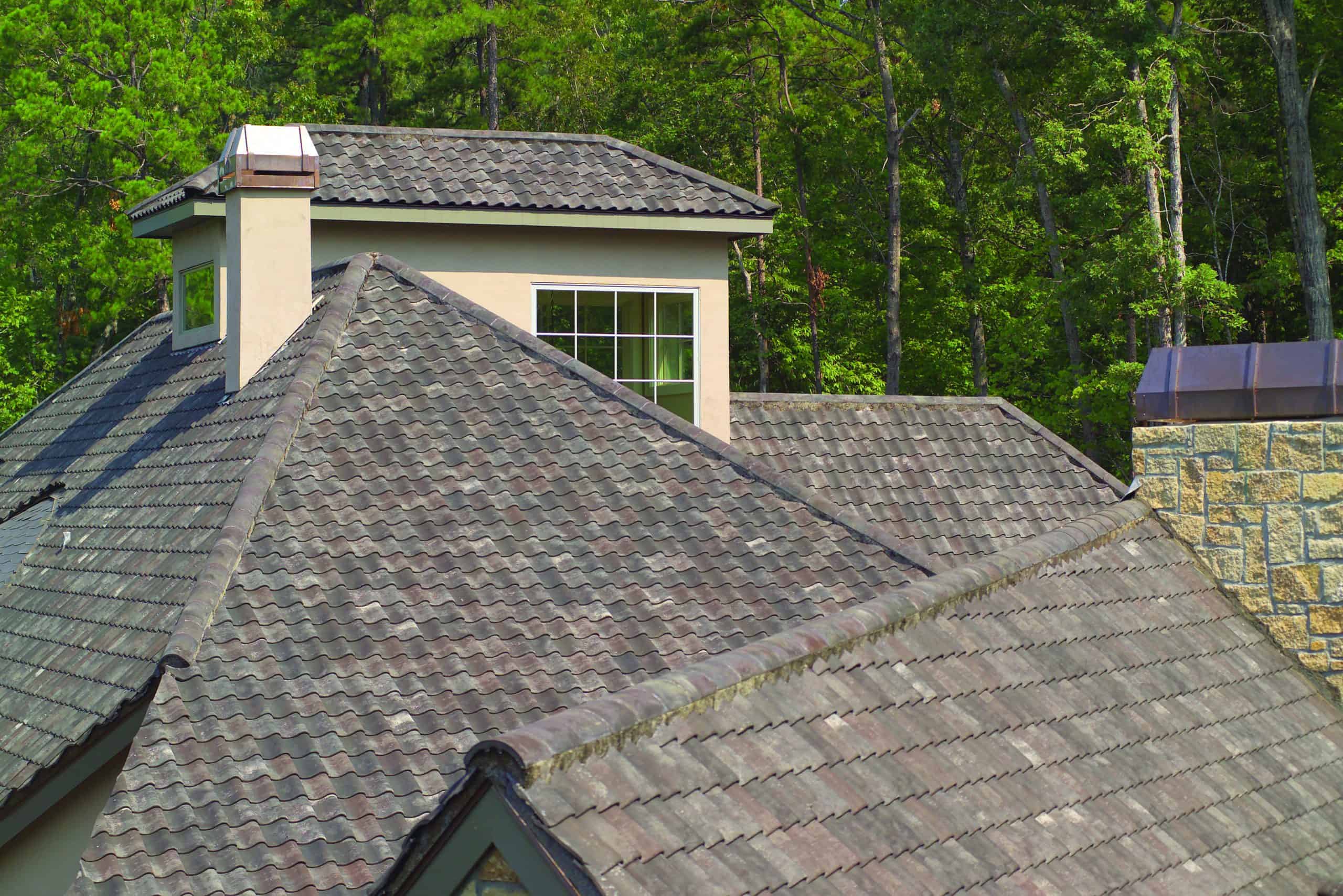 Looking Close Up to A Roof In South Carolina Using Victorian Gray Pantiles