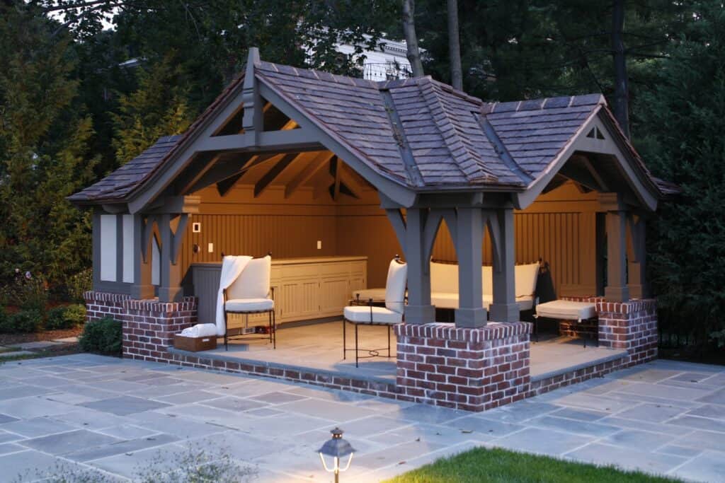 Clay Shingle Tiles on a Beautiful Outdoor Patio